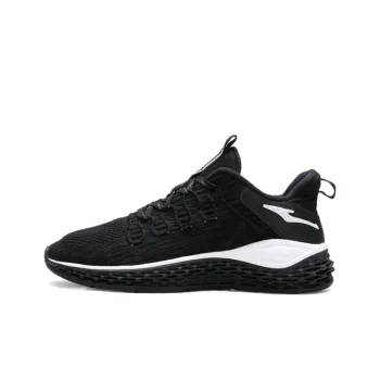 Erke Running Shoes Men Low-Top Jet Black/True White