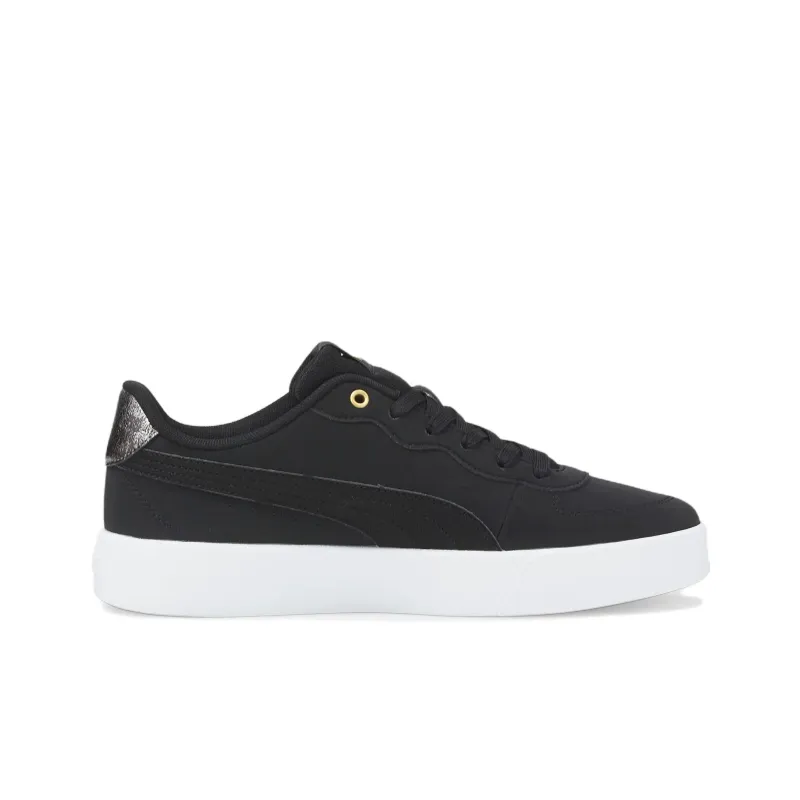 PUMA Skye Clean Raw Metallic Anti-Slip And Wear-Resistant Lightweight Low-Top Skateboard Shoes Women's Black White-1