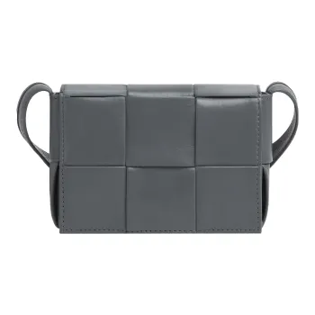 Bottega Veneta CASSETTE Cow Leather Shoulder Bag, Crossbody Bag Men's Lightning Gray