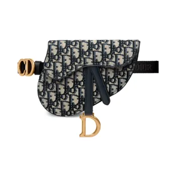 DIOR Saddle Canvas Saddle Bag, Crossbody Bag, Fanny Pack Regular Women's Marine Blue