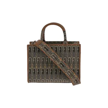 Furla Leather Tote Bag Shopping Bag Handbag Women's Yellow Brown