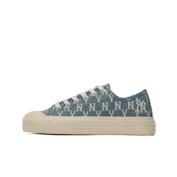 MLB Playball Slip Resistant Cushioning Abrasion Resistant Lightweight Low Top Skateboard Shoes Unisex Denim Blue