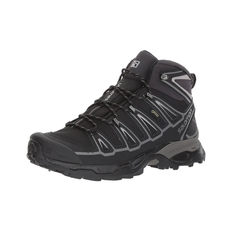 SALOMON X Ultra 3 Mid Spikes GTX Durable Breathable Mid-Top Outdoor Shoes Black-2