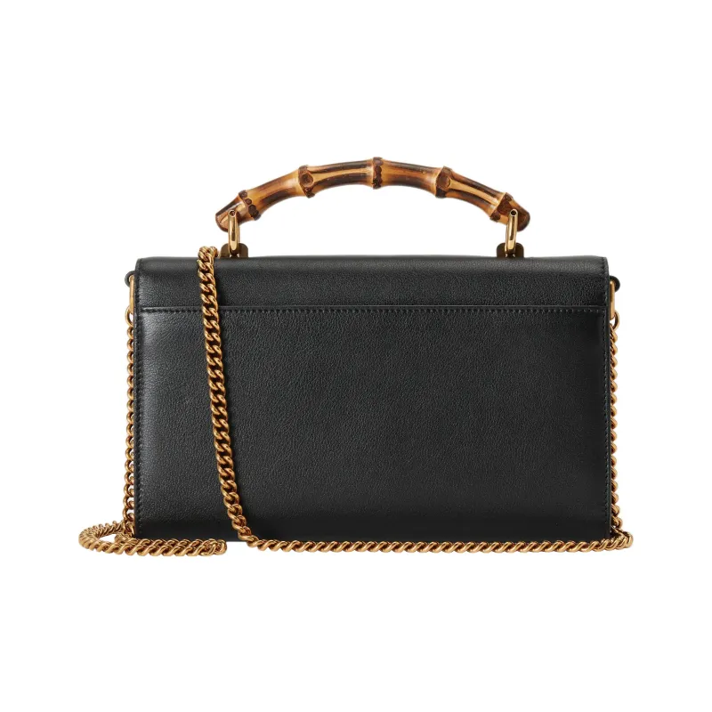 GUCCI Diana Leather Small Square Bag Handbag Shoulder Bag Crossbody Bag Small Size Women's Black-3
