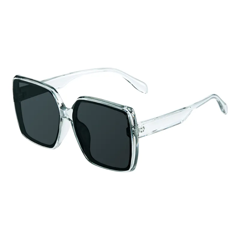 ENFANTIN Sunglasses Unisex Transparent Gray Frame With Gray Black Lens-1