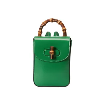GUCCI Leather Backpack Regular Women's Green