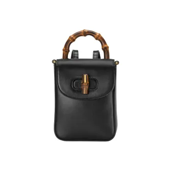 GUCCI Leather Handbag Backpack Mini Women's Black
