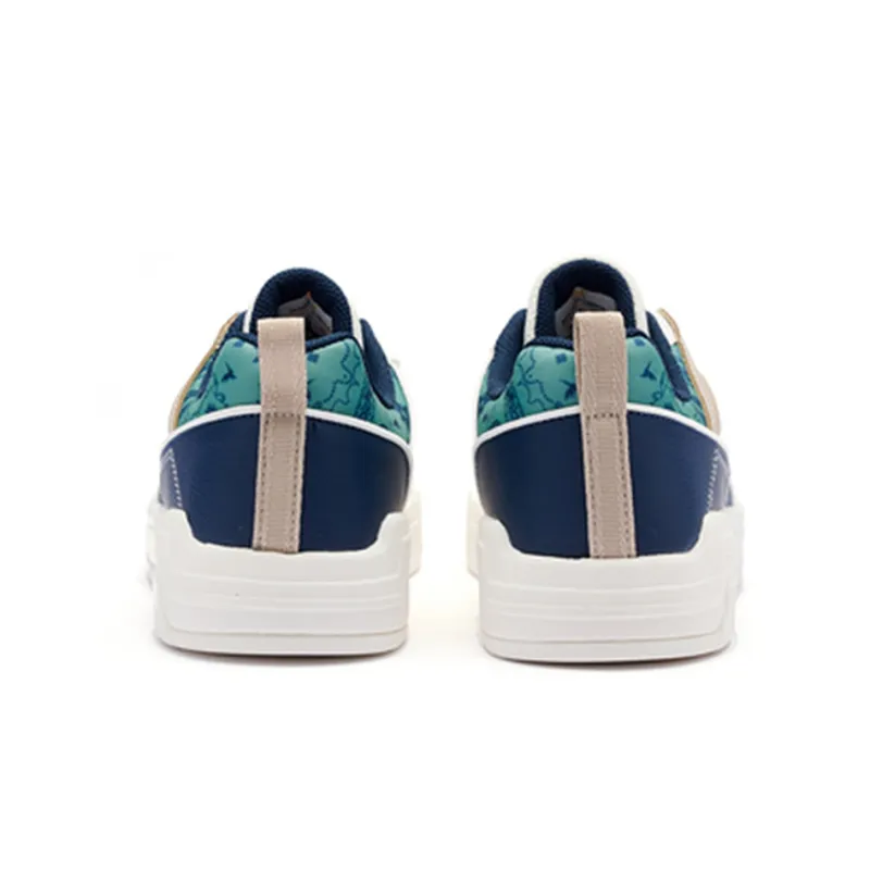 361° Anti-Slip And Wear-Resistant Lightweight Low-Top Skateboard Shoes Men's White Cyan-2