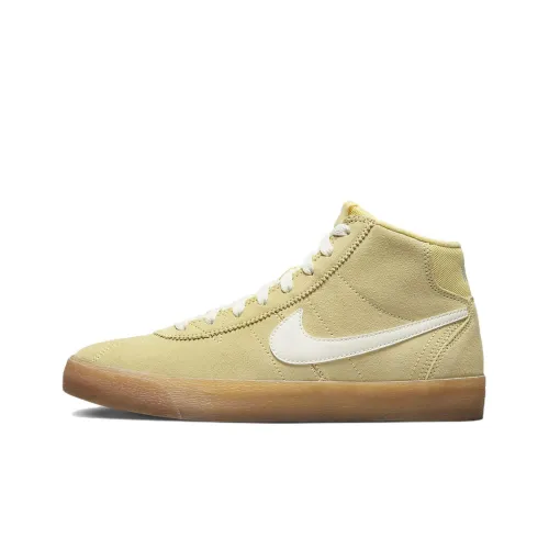 Nike SB Bruin High Skateboard Shoes Women's High-Top Light Yellow