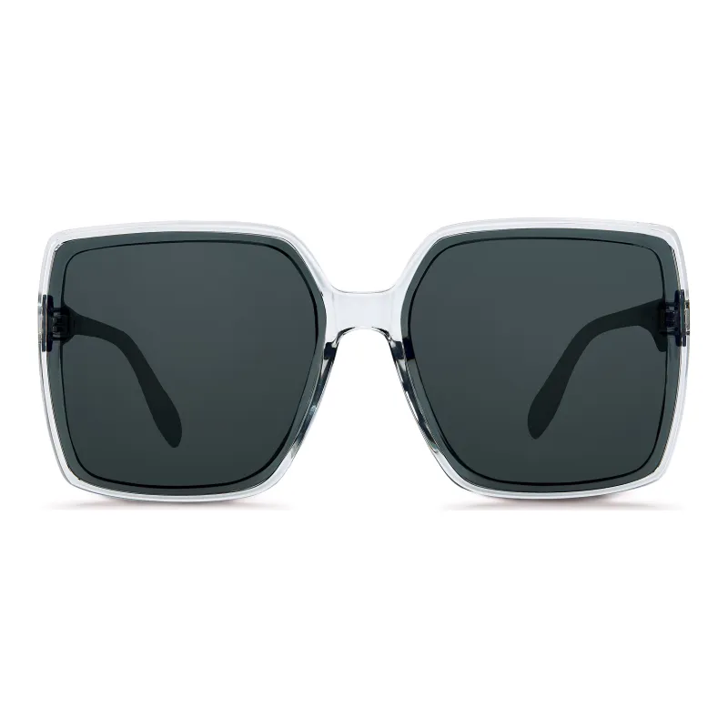 ENFANTIN Sunglasses Unisex Transparent Gray Frame With Gray Black Lens-3
