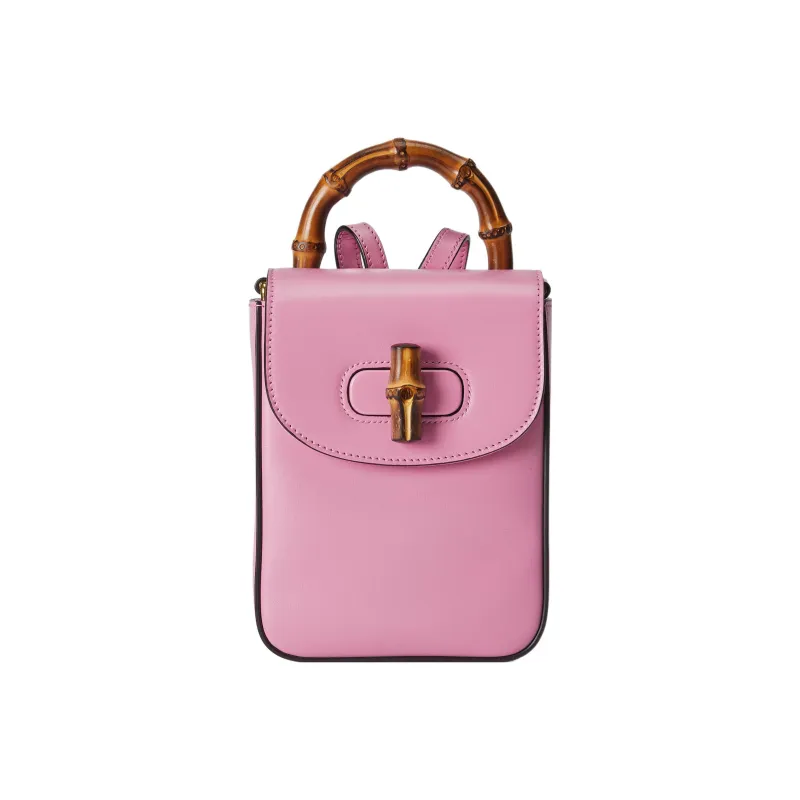 GUCCI Leather Backpack Mini Women's Pink-0