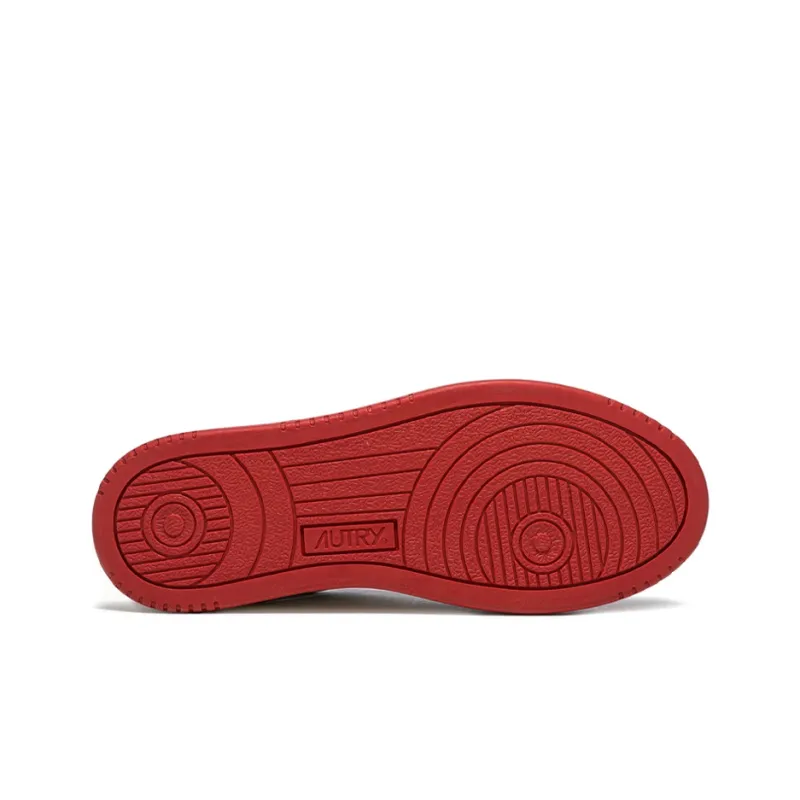 AUTRY Medalist Leather Low White Red Women's-3