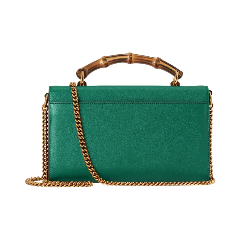 GUCCI Diana Leather Handbag Shoulder Bag Crossbody Bag Small Size Women's Green-2