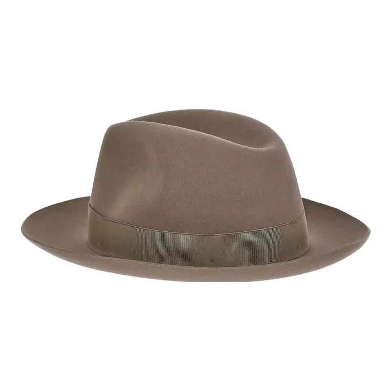 Borsalino Ribbon-Trimmed Wide-Brim Fedora Hat-1