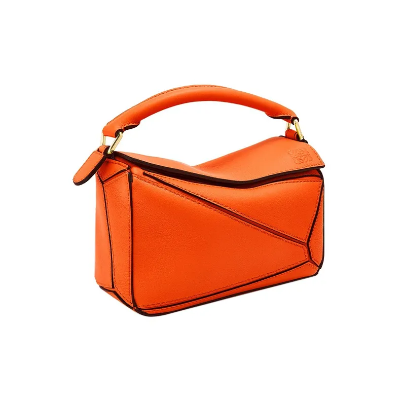 LOEWE Puzzle Calfskin Geometric Puzzle Bag, Handbag, Shoulder Bag, Crossbody Bag Mini Women's Orange-2