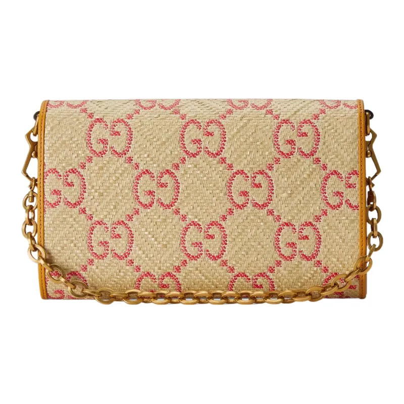 GUCCI Horsebit 1955 Straw Woven Saddle Bag, Shoulder Bag Women's-3