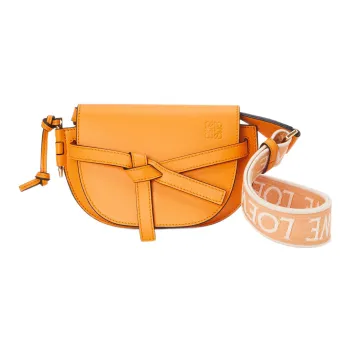 LOEWE Mini Gate Dual Bag In Soft Calfskin And Jacquard Mandarin