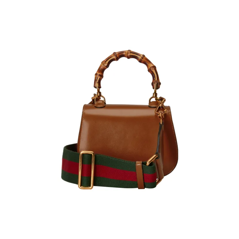 GUCCI Bamboo 1947 Leather Bamboo Bag Handbag, Shoulder Bag Mini Women's Brown-2