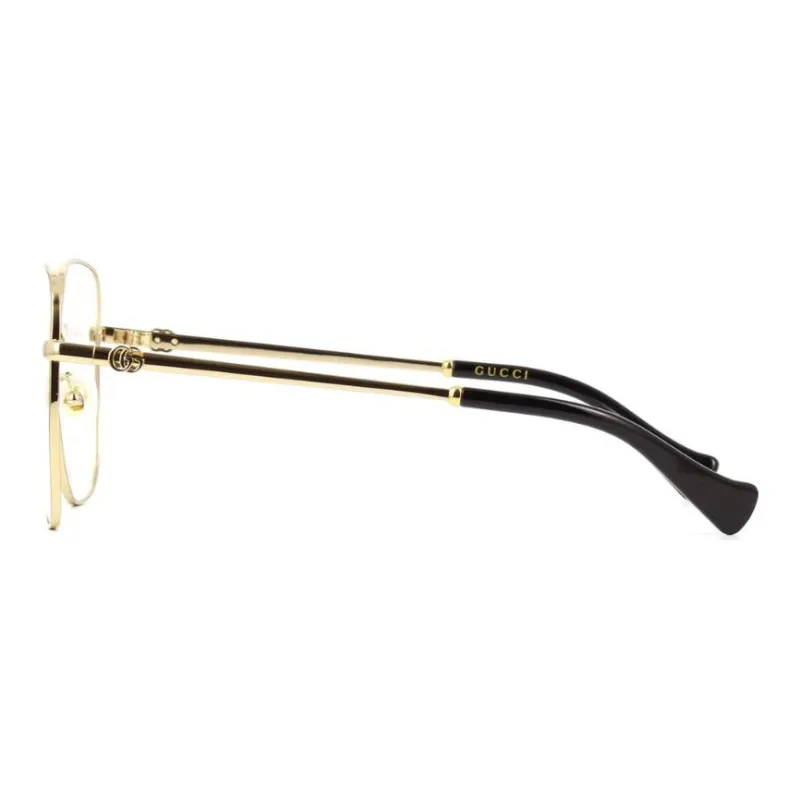 GUCCI Metal Square Eyeglass Frames Unisex Bright Gold-2