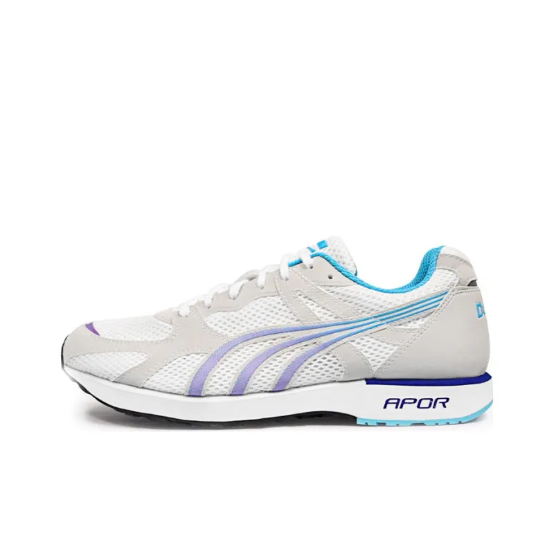 DO WIN Cushioning Slip Resistant Abrasion Resistant Breathable Low Top Running Shoes Unisex White Blue-0