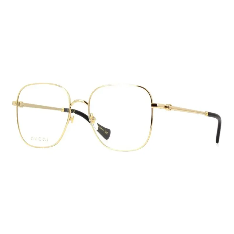 GUCCI Metal Square Eyeglass Frames Unisex Bright Gold-0