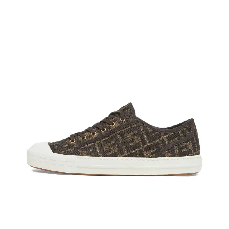 FENDI Logo Jacquard Lace Up Sneakers-0