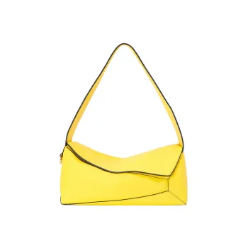 LOEWE Puzzle Hobo Calfskin Hobo Bag Handbag Regular Women's Lemon