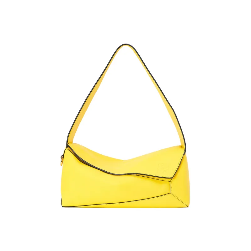 LOEWE Puzzle Hobo Calfskin Hobo Bag Handbag Regular Women's Lemon-0