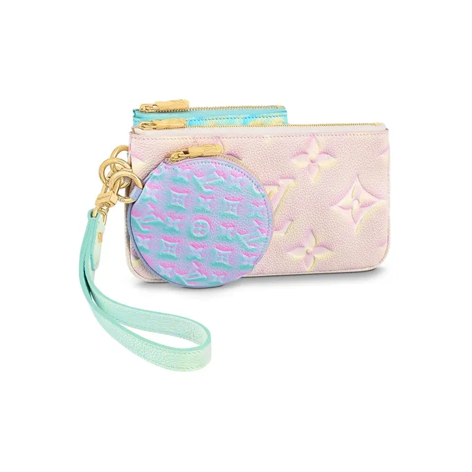 LOUIS VUITTON Trio Pouch Pink/Vert D'eau Green/Lilas Purple-0