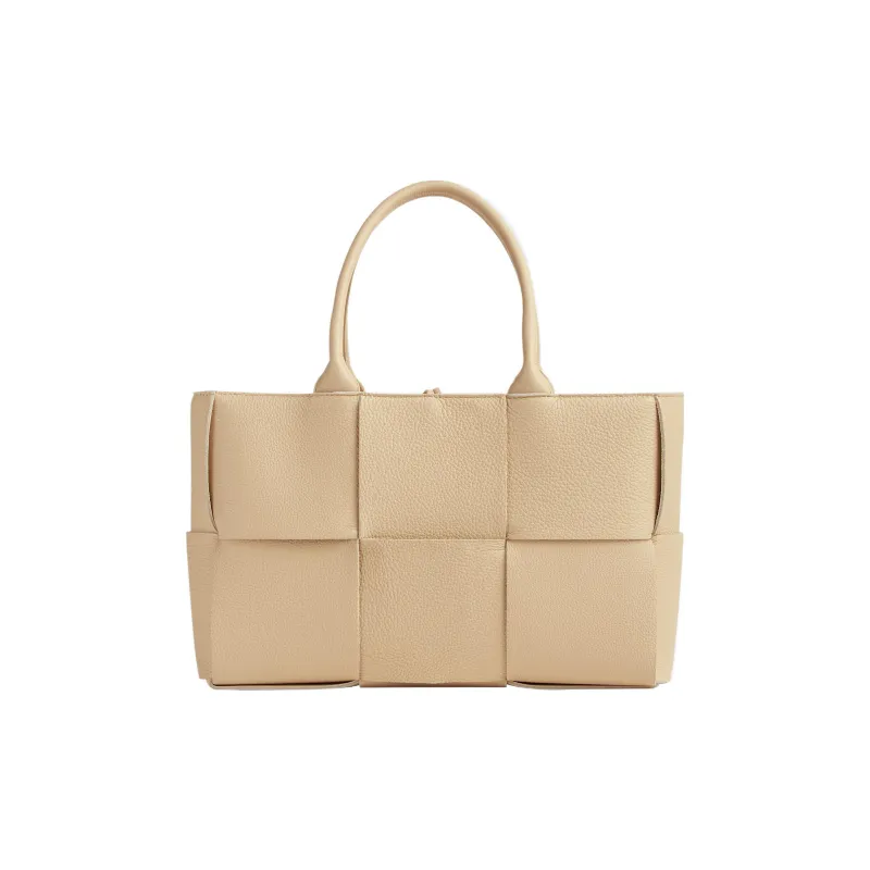 Bottega Veneta ARCO Calfskin Tote Bag, Single Shoulder Crossbody Handbag Small Size Women's Almond-0