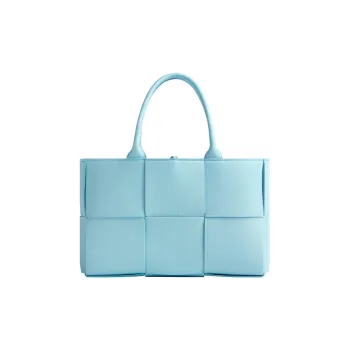 Bottega Veneta Calfskin Tote Bag, Shopping Bag, Handbag Trumpets Women's Light Blue