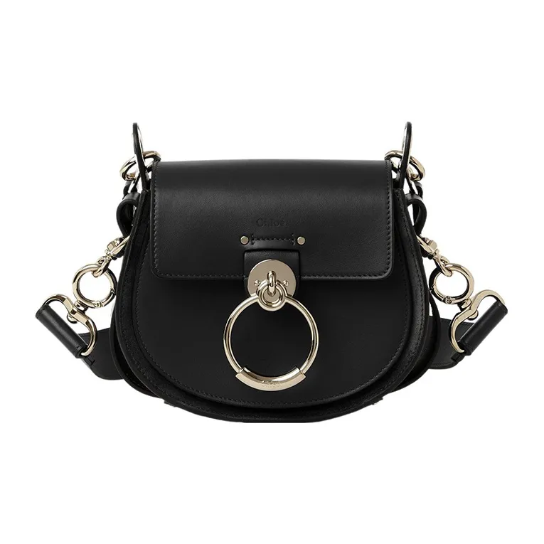 Chloe Calfskin Shoulder Bag Crossbody Bag Small Size Women's Black-0