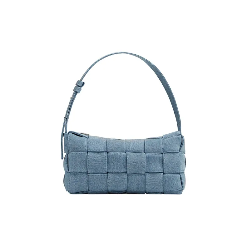 Bottega Veneta Brick Cassette Shoulder Bag Indigo Washed-0
