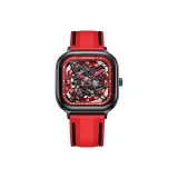 Black Case Red Dial Red Rubber Strap Laser Edition