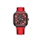Black Case Red Dial Red Rubber Strap with Laser Packaging