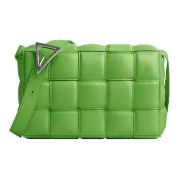 Bottega Veneta Padded Intreccio Cassette Crossbody Bag Acid Green