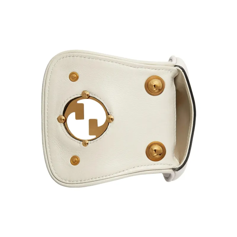GUCCI Leather Saddle Bag Clip-on Shoulder Crossbody Bag Extra Mini Men's White-1