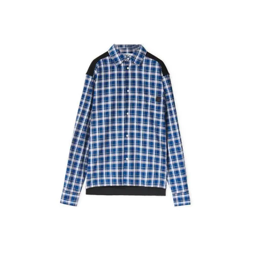 LOEWE Fleece Back Check Relaxed Fit Shirt 