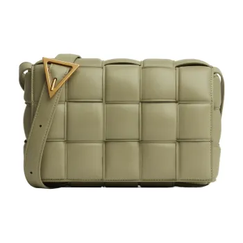 Bottega Veneta Padded Intreccio Cassette Crossbody Bag Travertine