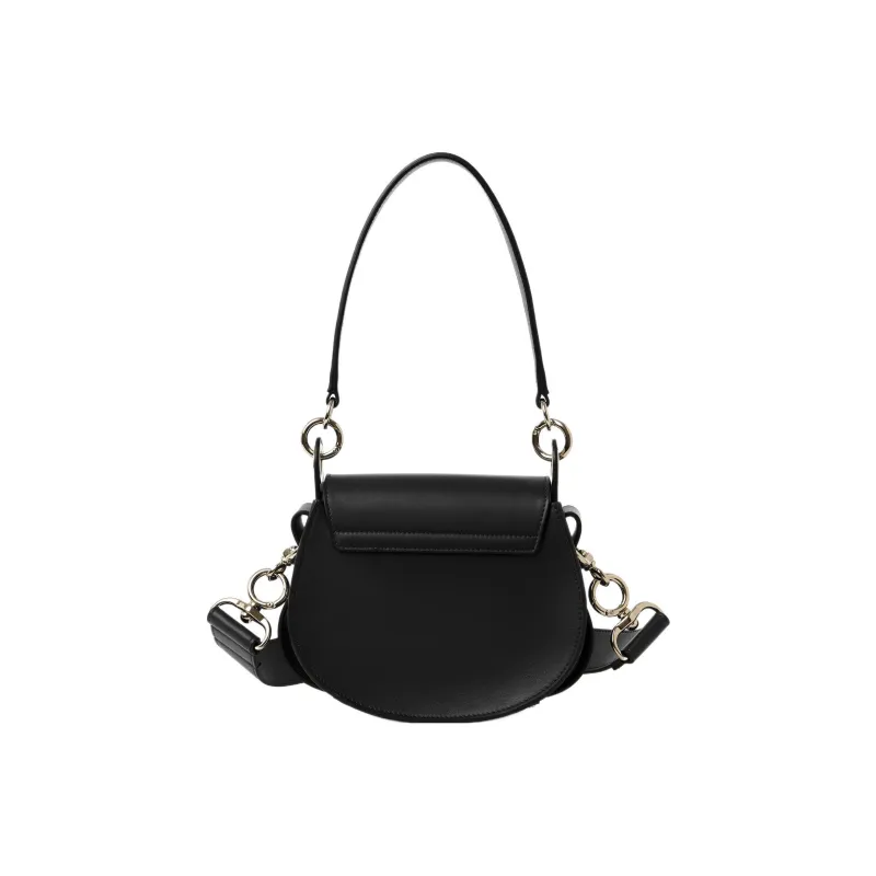 Chloe Calfskin Shoulder Bag Crossbody Bag Small Size Women's Black-3