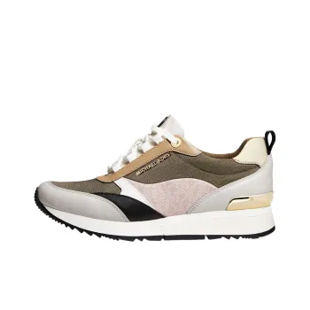 MICHAEL KORS Allie Stride Low-Top Casual Shoes Women's Olive Green & Pink