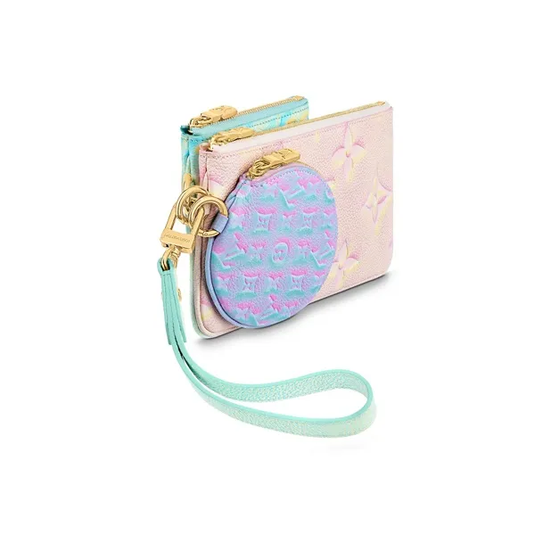 LOUIS VUITTON Trio Pouch Pink/Vert D'eau Green/Lilas Purple-1