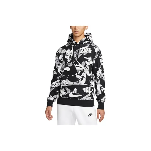 Nike Alphabet Logo Full Print Hoodie Black