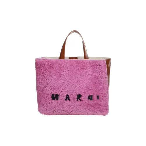 MARNI Wool With Cow Leather Tote Bag, Shopping Bag, Handbag Women's Pink