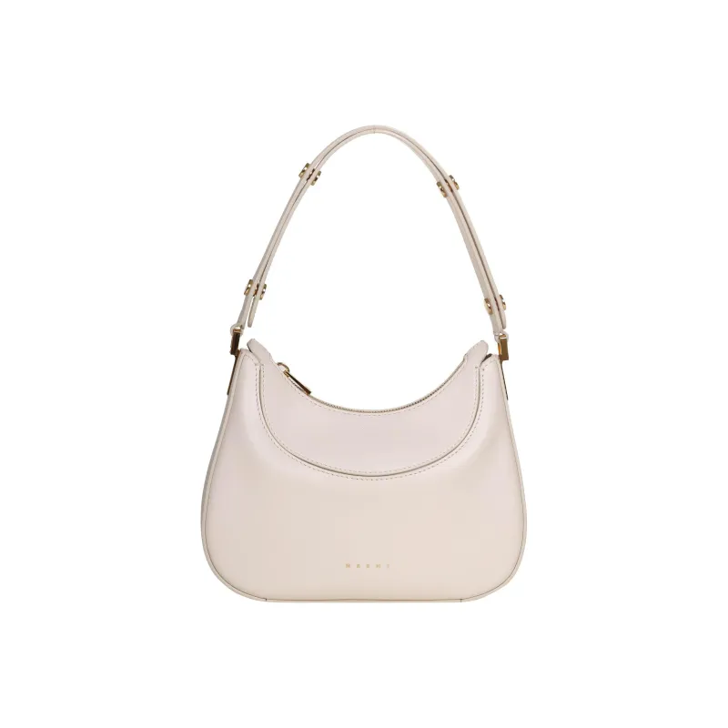 MARNI Milano Smooth Calf Leather Hobo Bag Shoulder Bag Women's White-0