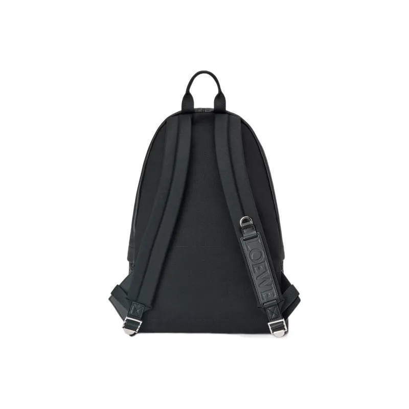 LOEWE Jacquard With Calfskin Backpack Regular Men's Black-2