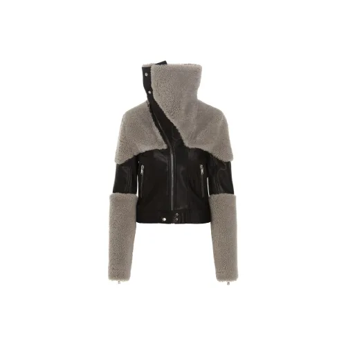 RICK OWENS Leather Jackets Women's Black