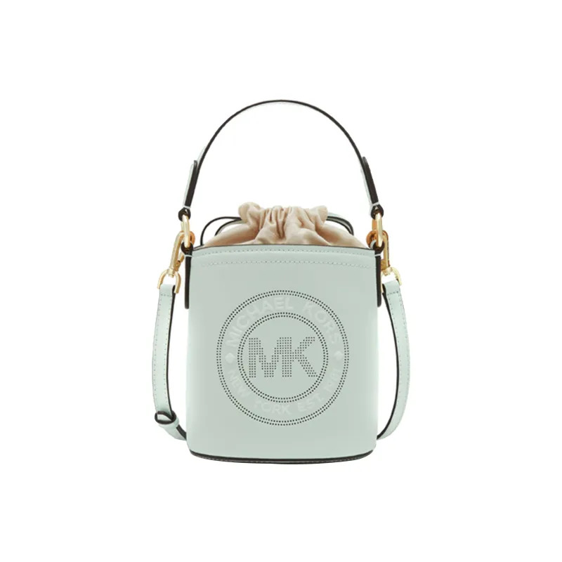 MICHAEL KORS Aidy Cow Leather Bucket Bags Handbags Small Size Women's Mint Green-0