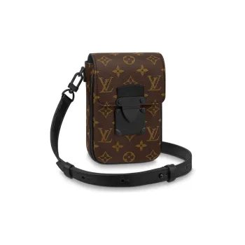 LOUIS VUITTON S Lock Vertical Wearable Wallet Monogram Macassar Brown/Purple
