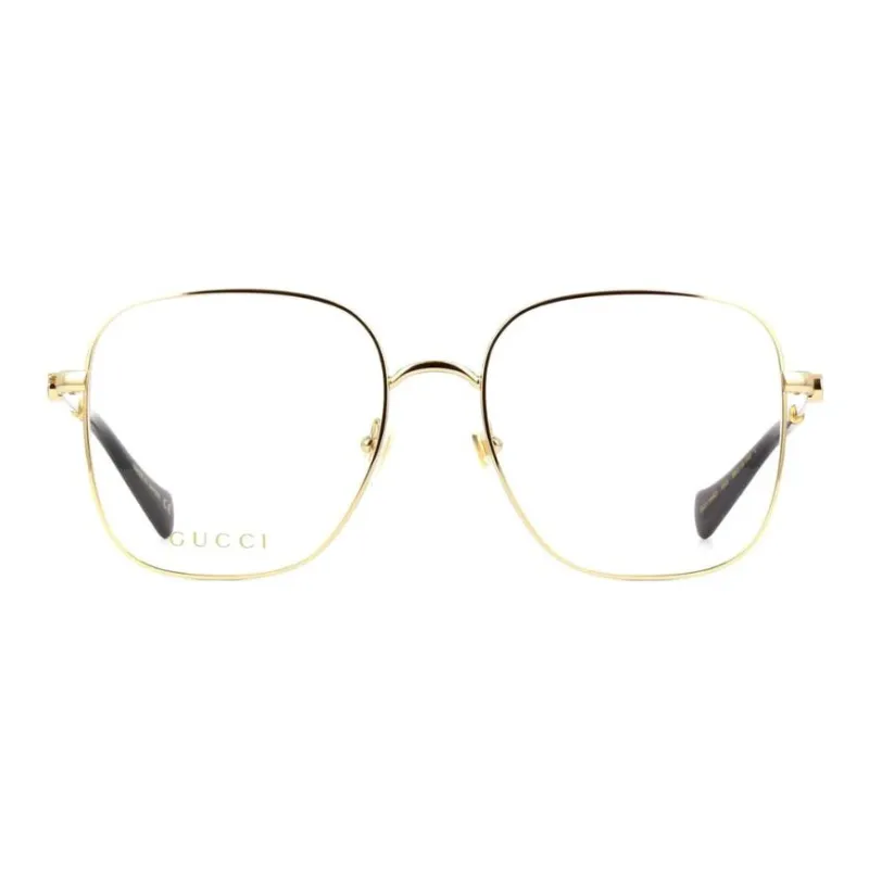 GUCCI Metal Square Eyeglass Frames Unisex Bright Gold-1